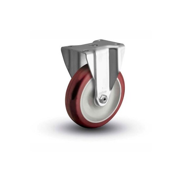Colson 2 Series Rigid Plate Caster 2.04208.91 - Polyurethane on Polyolefin 4" Dia. 275 Lb.